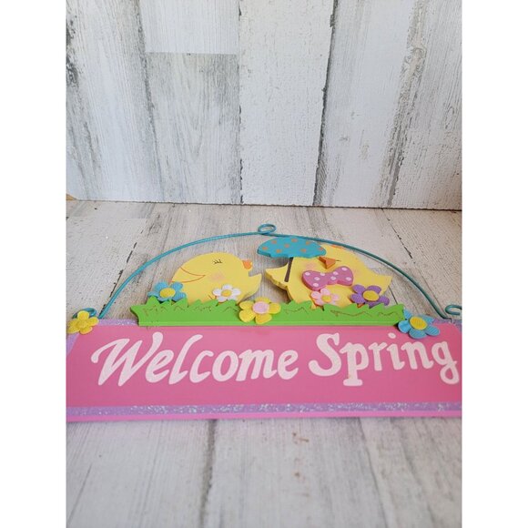 Easter Welcome spring chick April shower hanging decor - Picture 5 of 7